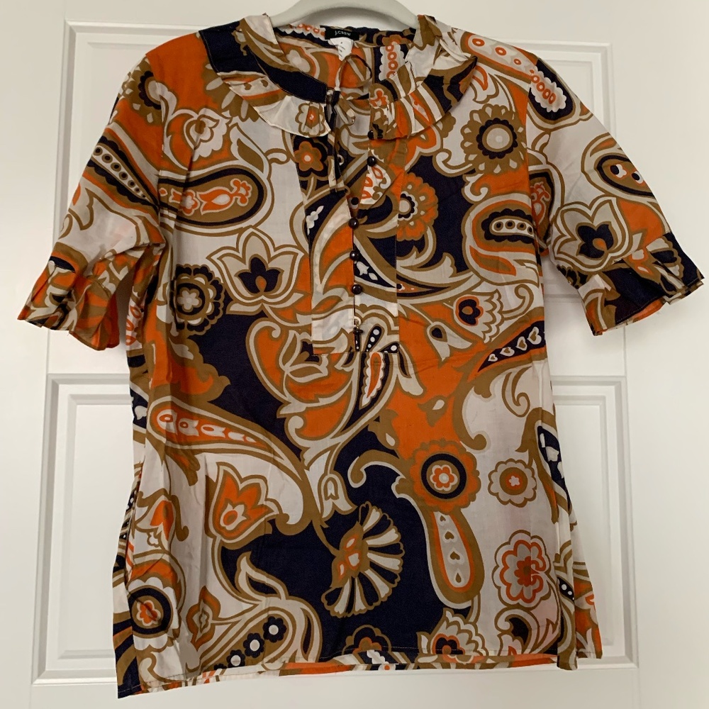 J Crew Paisley short sleeve Shirt